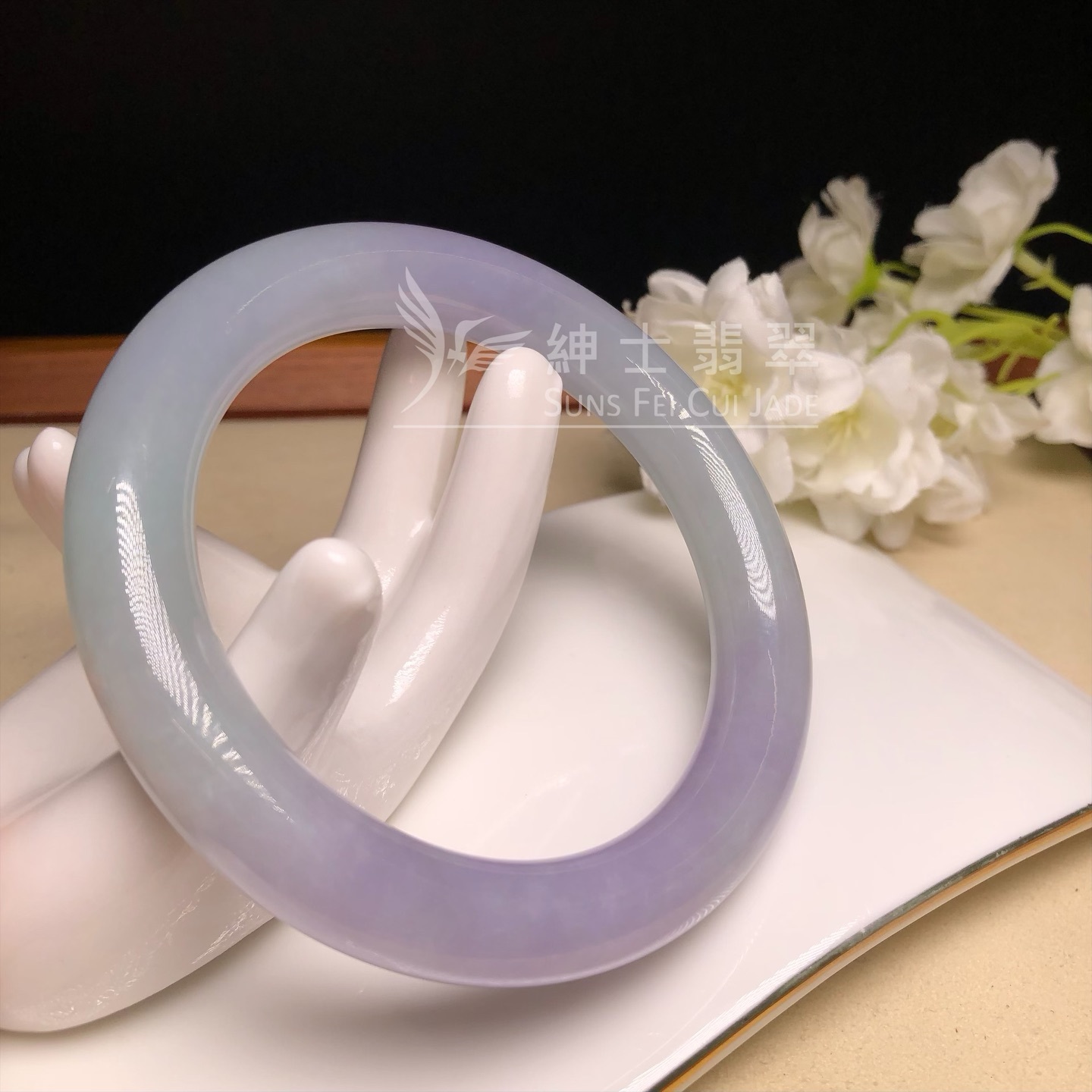 會卡水翻沙茄紫春彩圓鐲59mm C06146