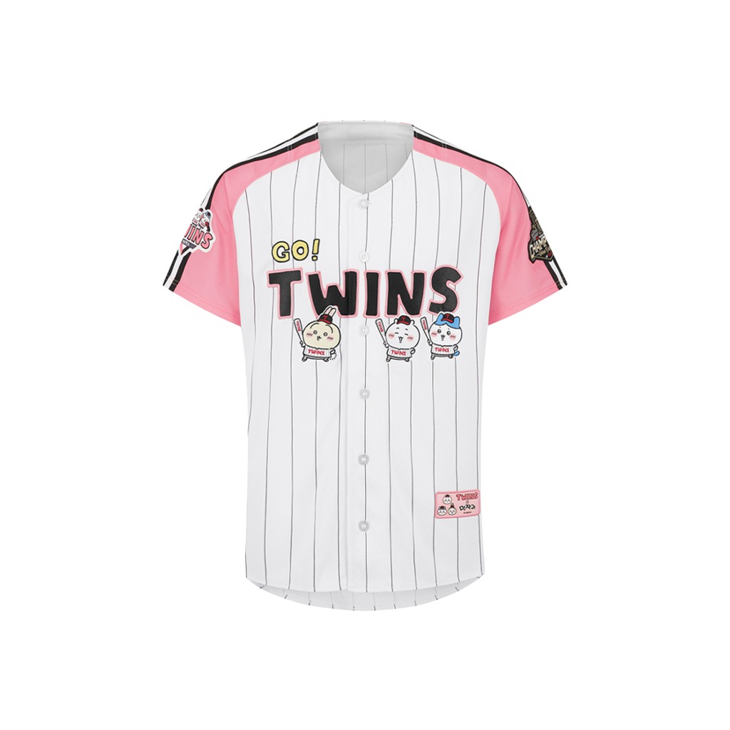 《Pre-Order》成人隊服 Character Uniform (WHITE/PINK)｜韓國 Chiikawa 吉伊卡哇 X LG Twins 棒球隊商品 (26CKW17-P)