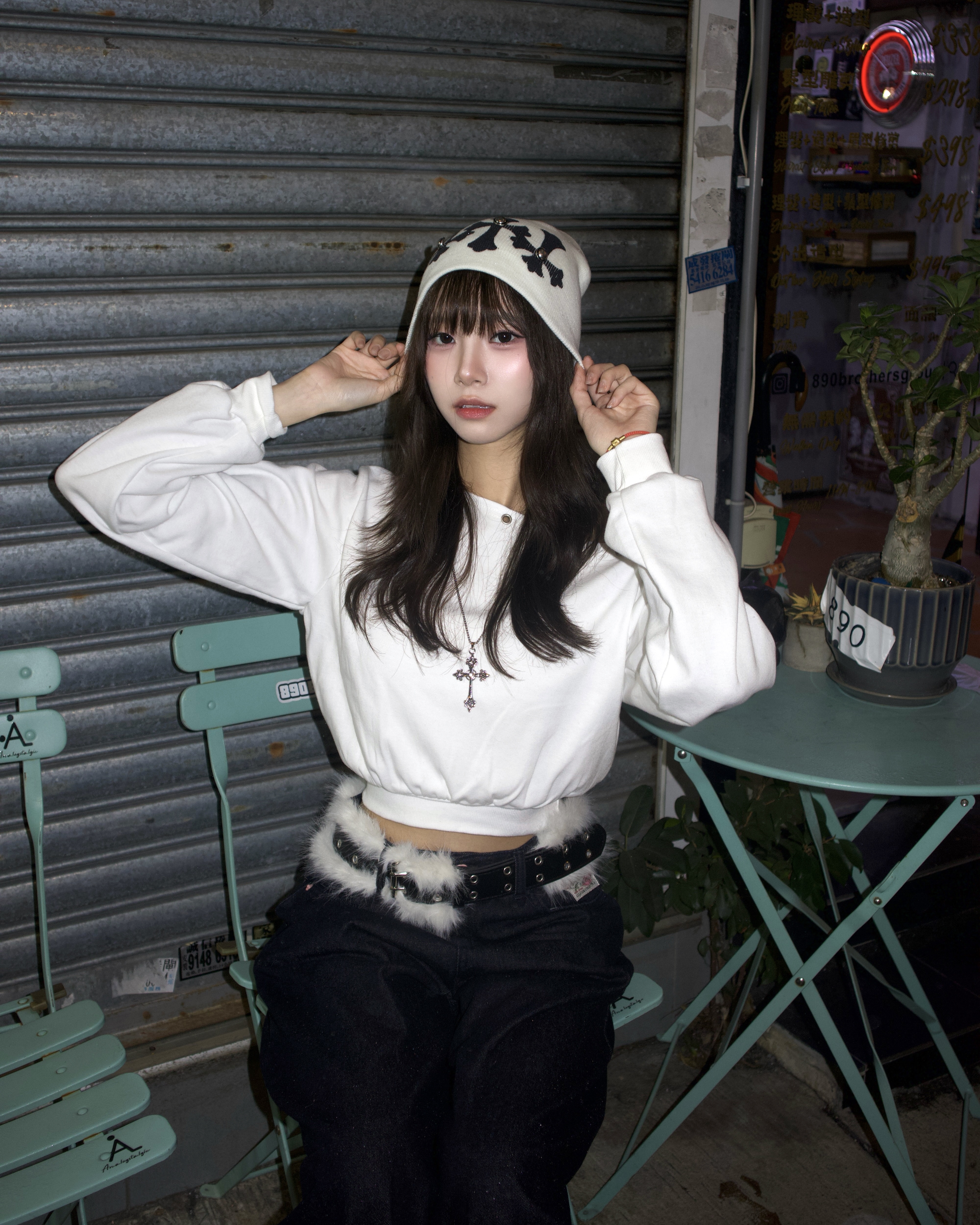 已售罄❌韓國寬鬆露膊窩釘hoodie 