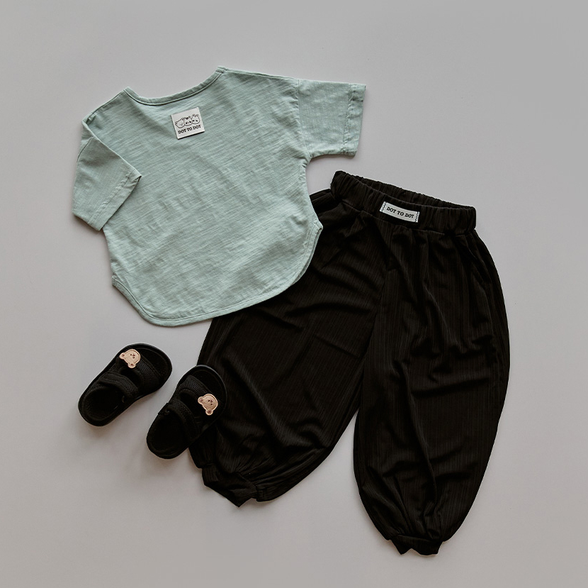 DOTTODOT 竹節紋理純色T恤