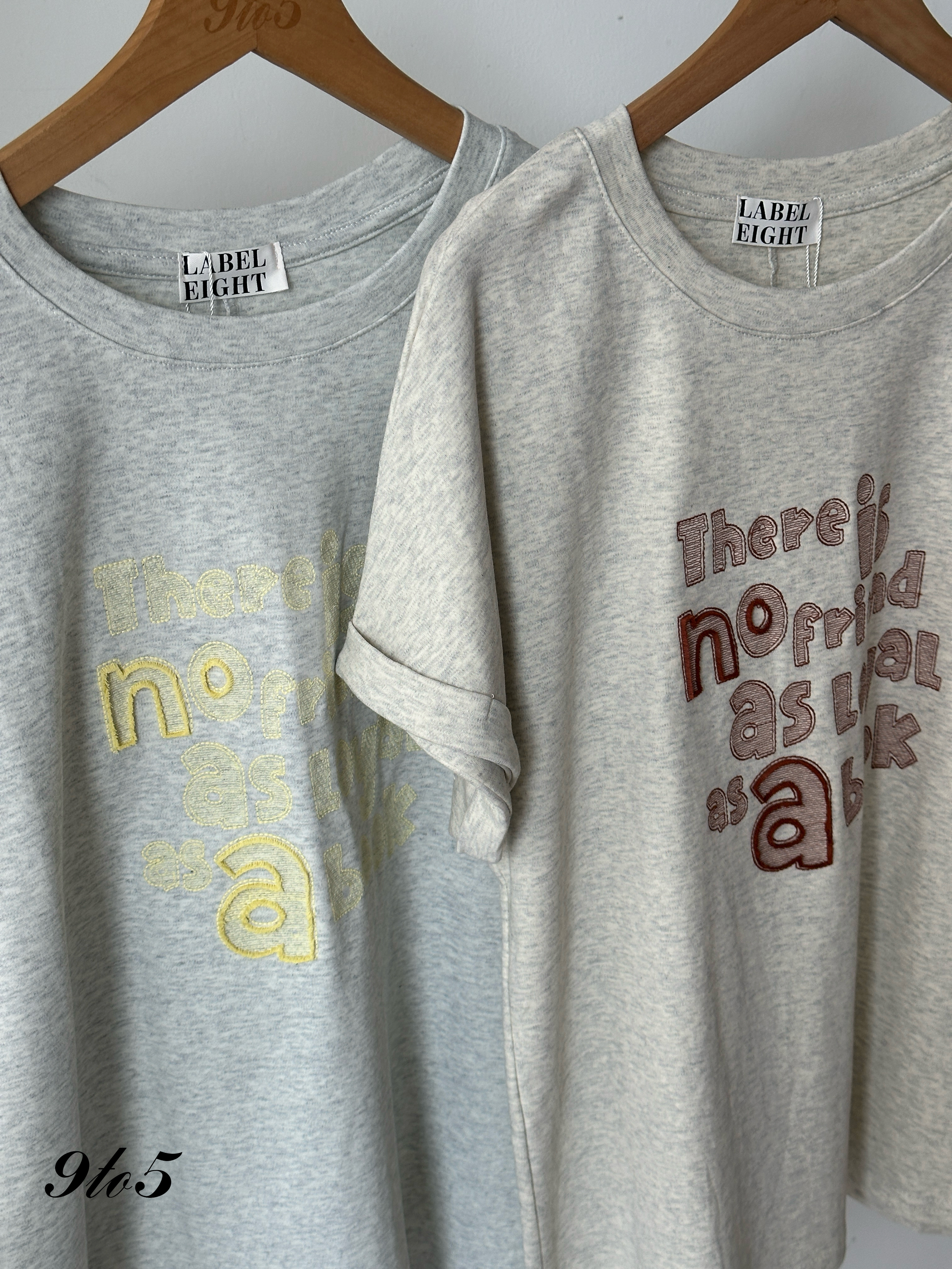 T4062 Embroidery Wording Tee - 4 Colors