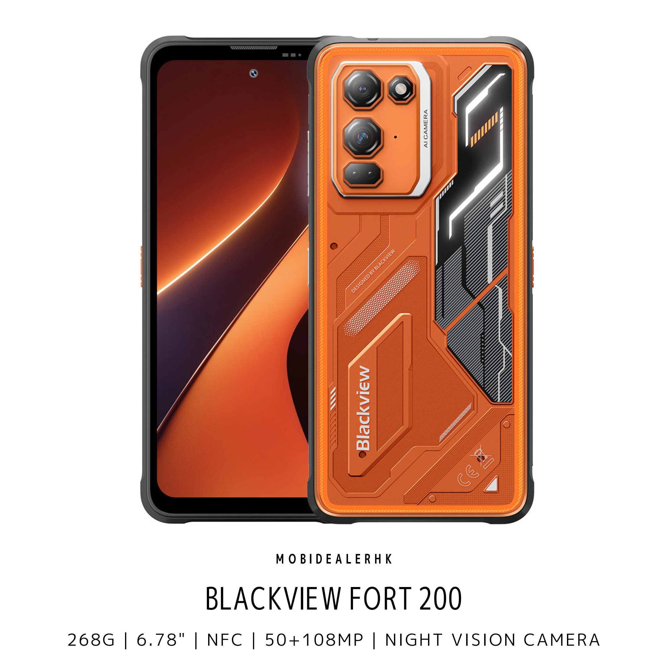 Blackview Fort 200 | 4G | 三防手機 | 268g | 6.78" | NFC | 50+108MP | 夜視鏡