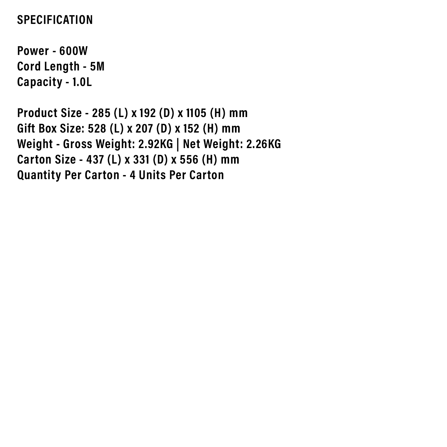 Faber 600W Cyclone Vacuum FVC D CYCLONE 600