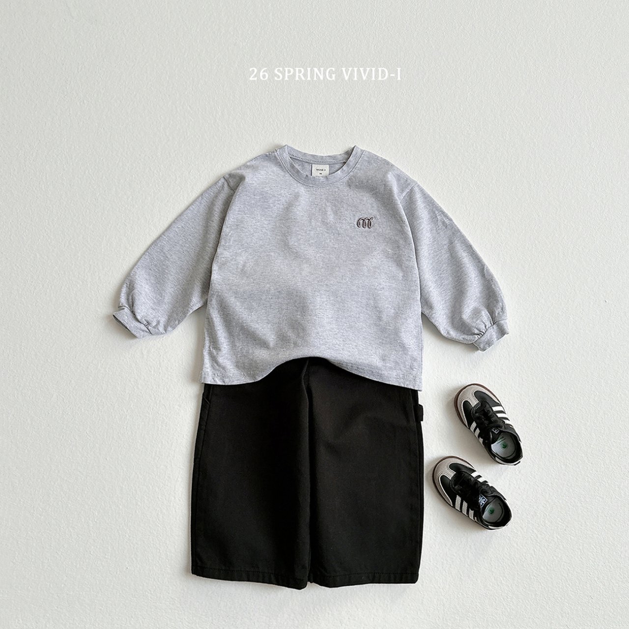 🌸預訂 韓國直送🌸🇰🇷VIVIDI四色M字刺繡寬鬆長袖上衣