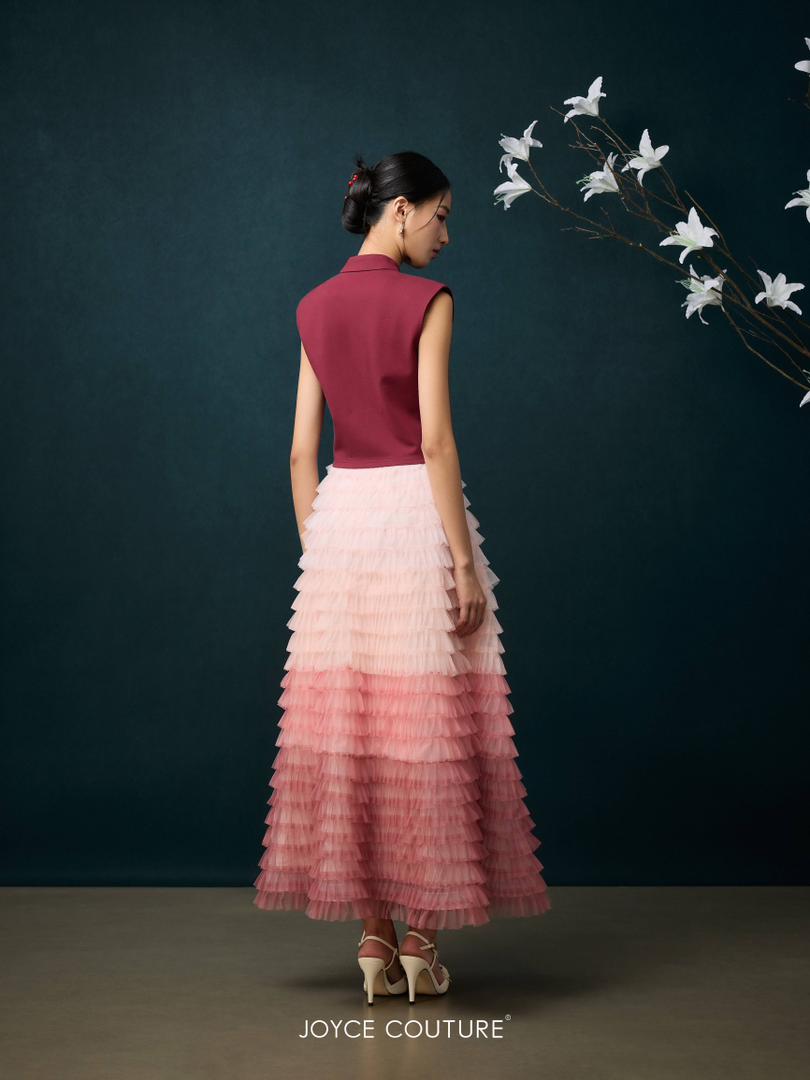 渐变色多层半裙 S0171