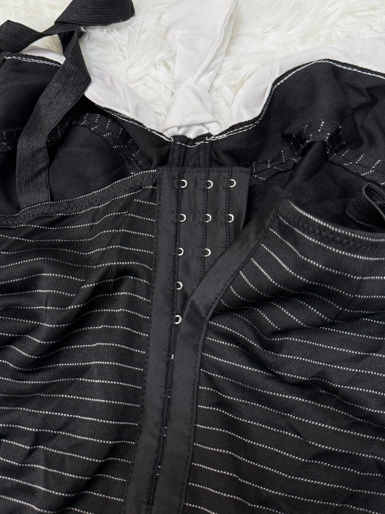 Y2k Grunge Striped Bustier with Contrast Collar 