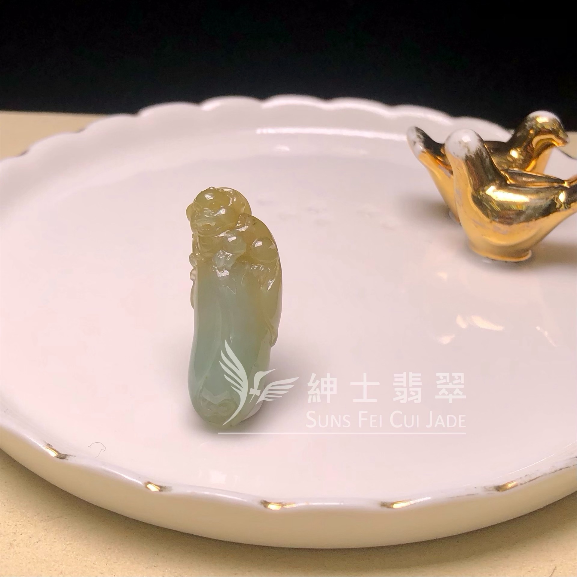 YK00703 翡色貔貅玉蘭花