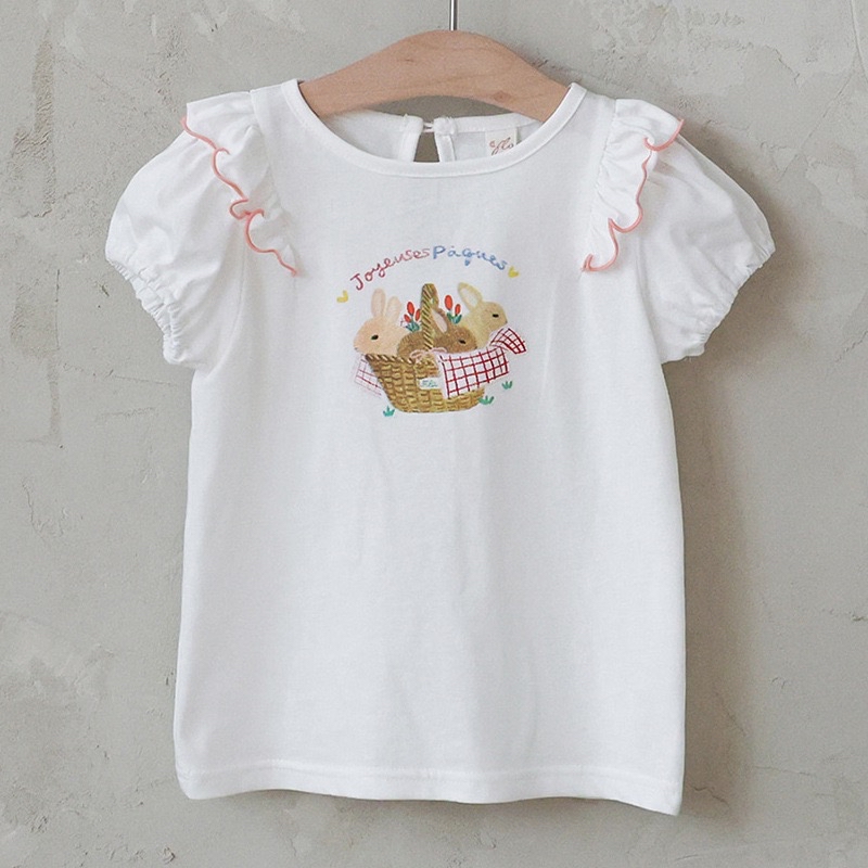 超靚韓國小兔子Ruffle 袖Tee