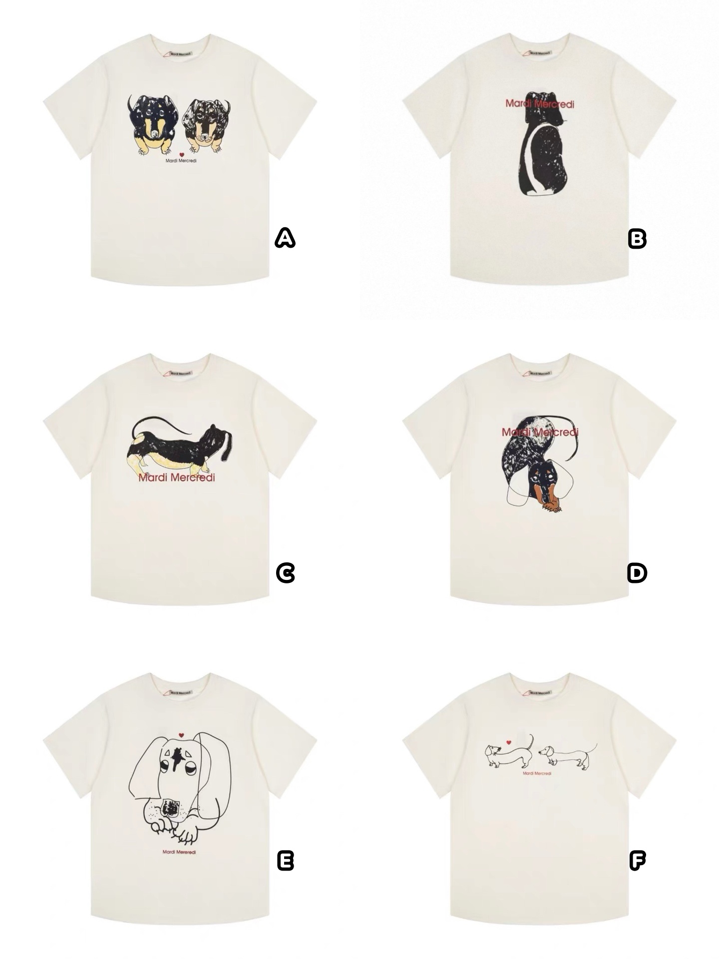韓國🇰🇷 Mardi Mercredi 超可愛狗狗印花短袖Tee