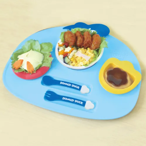 日本製 Donald Duck 唐老鴨 嬰幼兒餐具 可拆式餐盤套裝 平行進口
