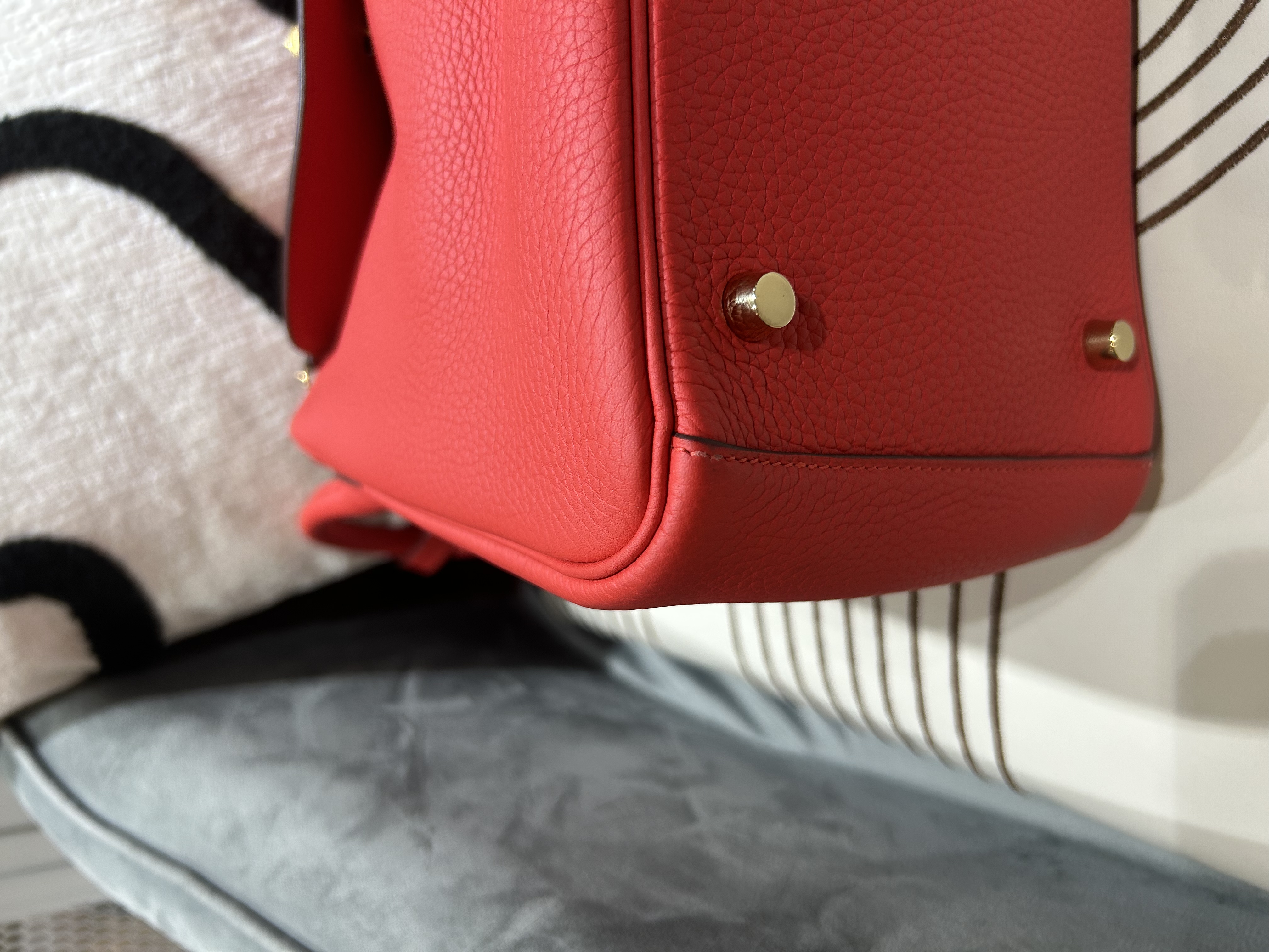 Hermes Lindy 30,SATMP X,心紅金扣 100%Authentic, 98%new ✅dust bag✅box