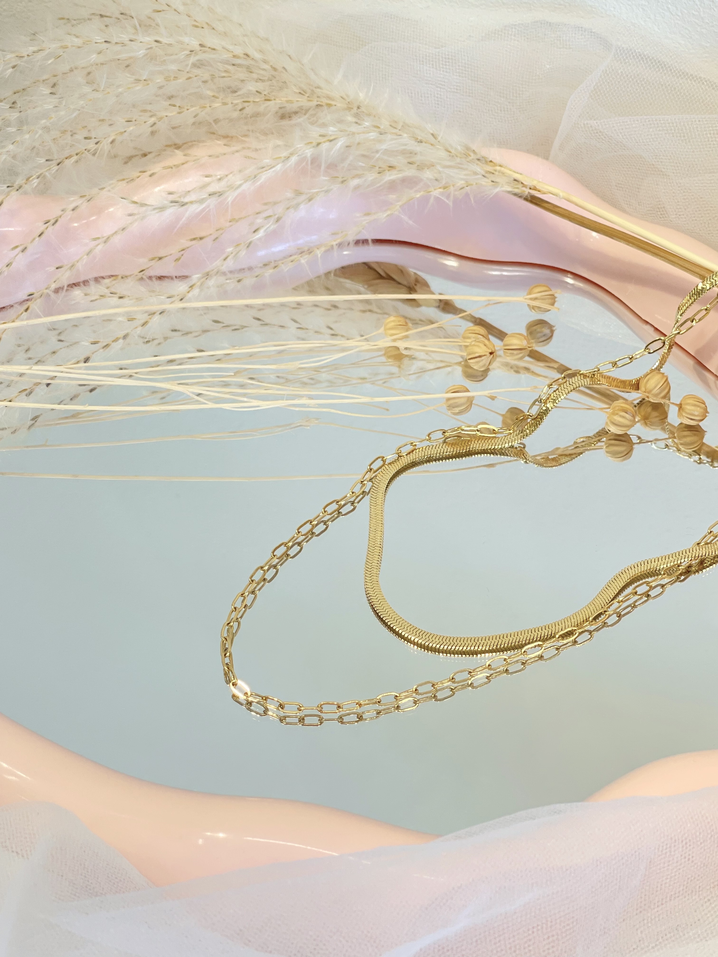 欧美风双链设计钛钢项链