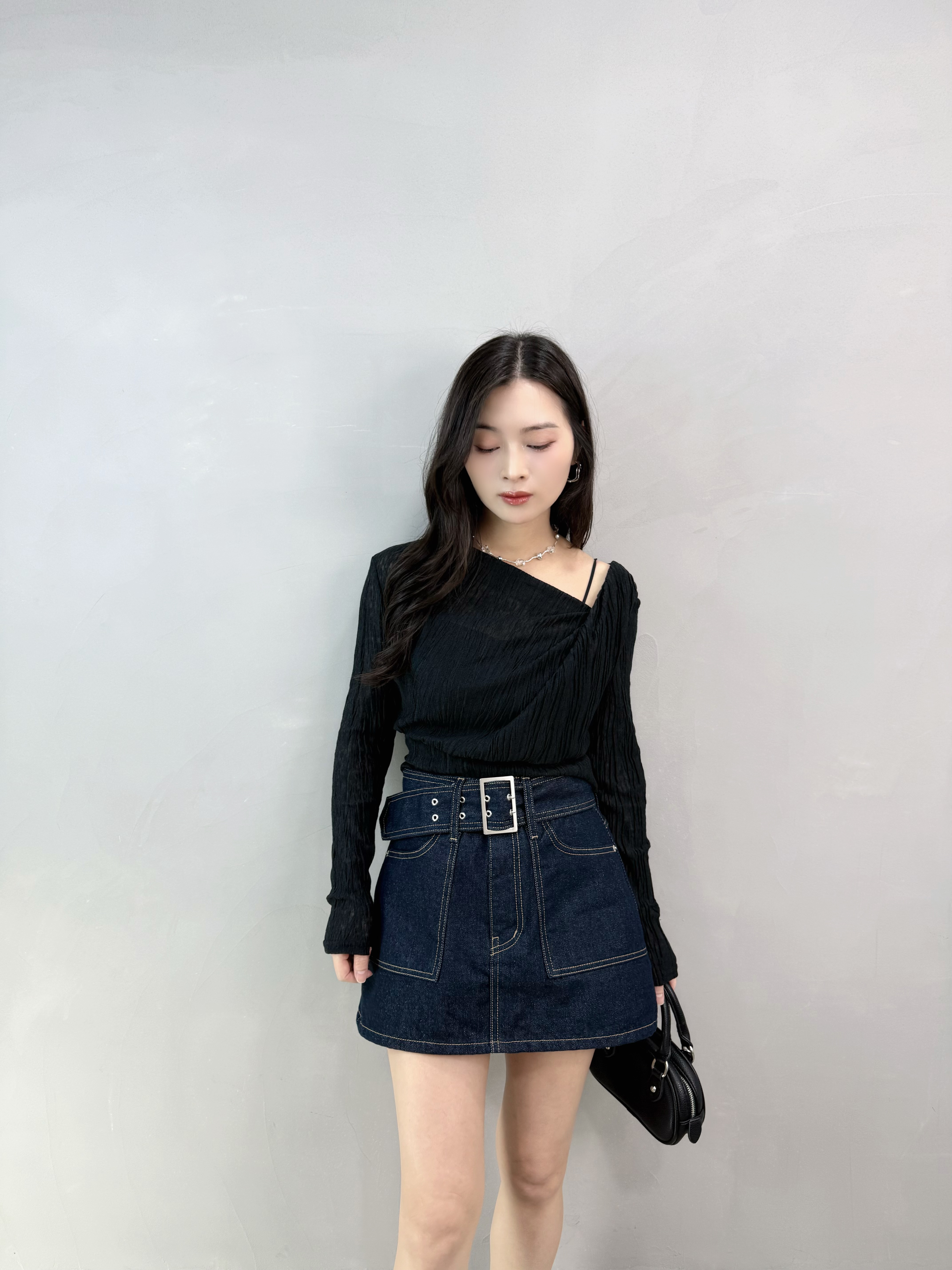 L60 斜領暗紋Top