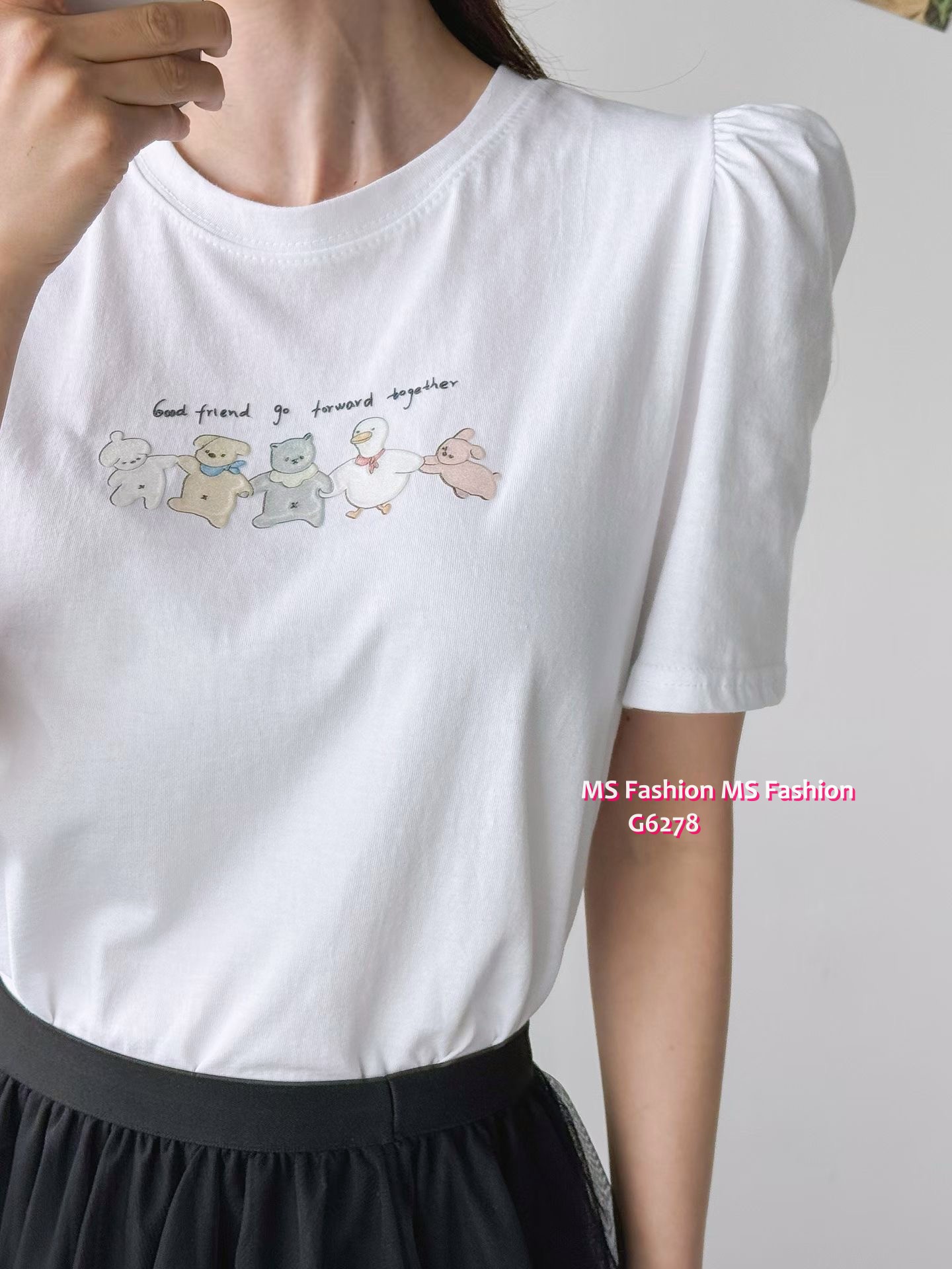 G6278 韓國🇰🇷可愛動物公主膊top