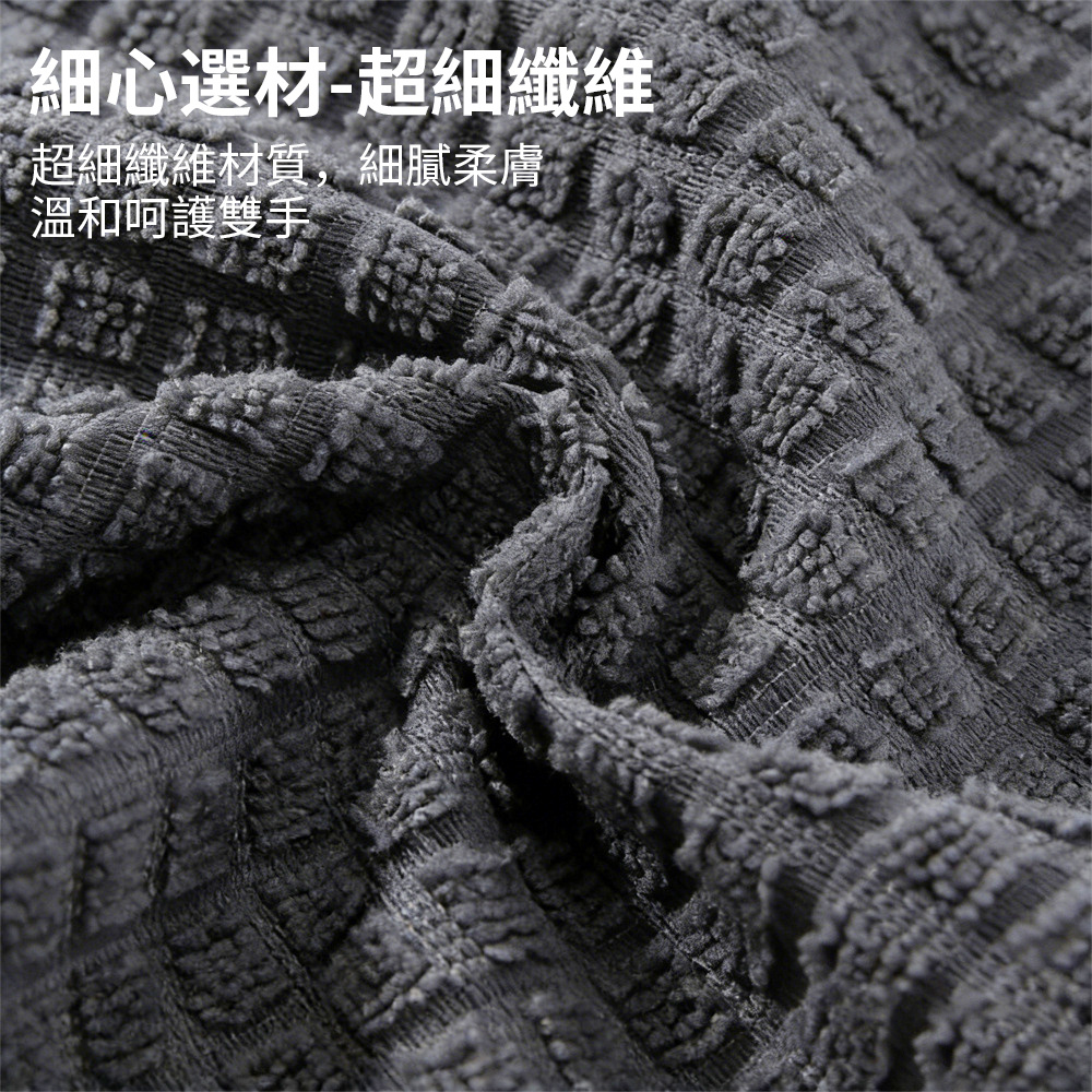 廚房百潔布 手撕抹布 清潔毛巾 抗菌纖維格子 清潔抹布 乾濕兩用 灰藍 25*25（20片/卷）[平行進口] HK2767