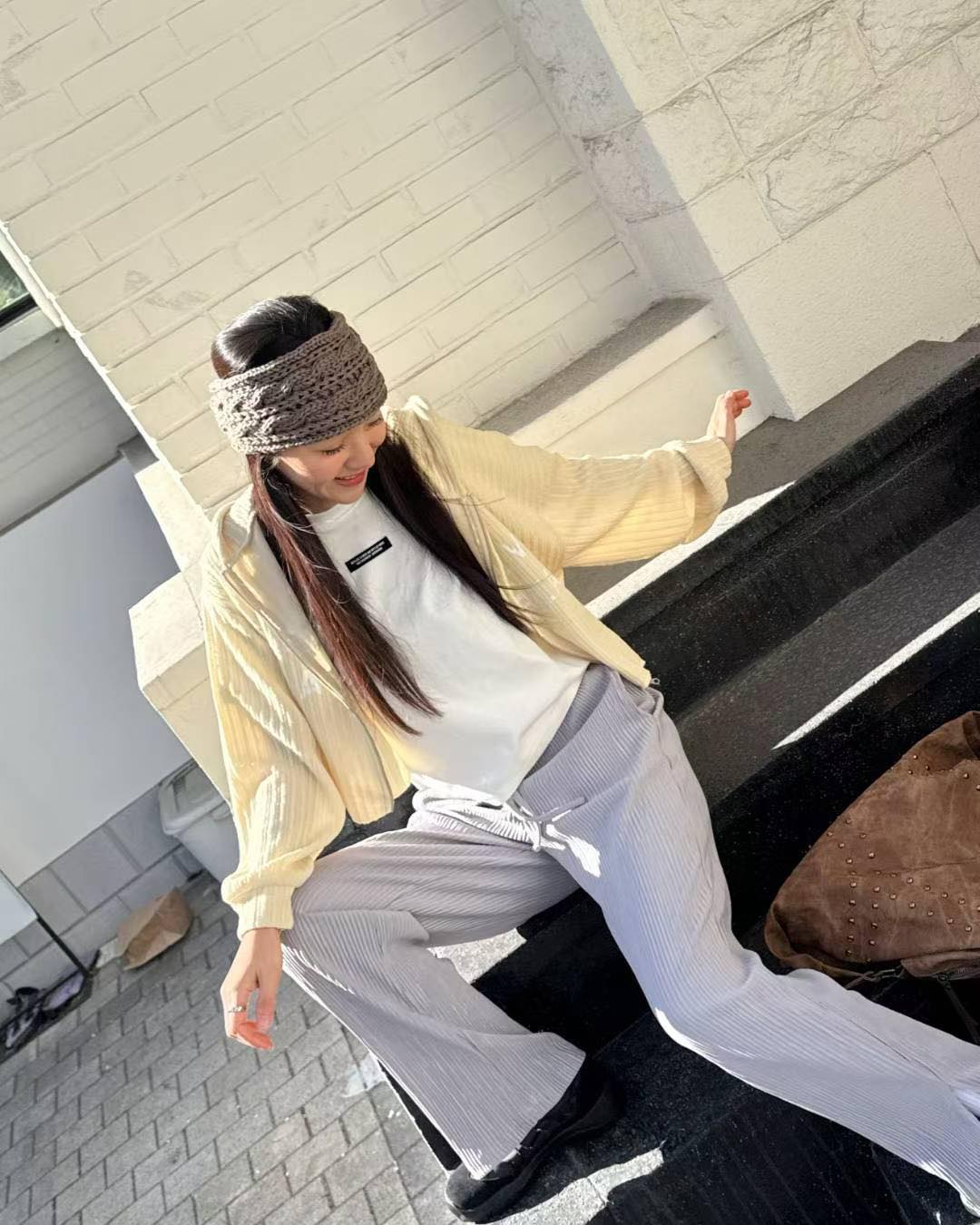 雙拉鏈印字直紋外套