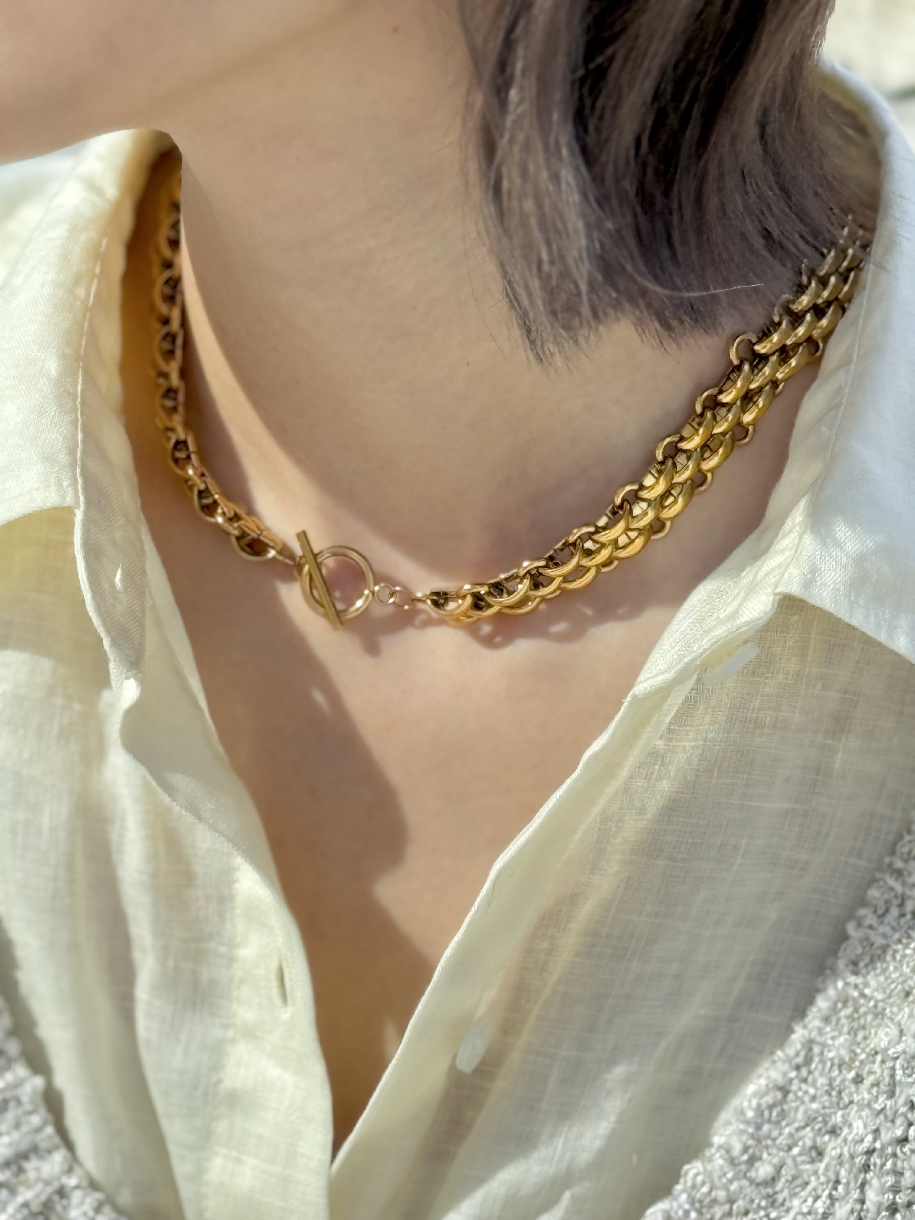 Gold thick chain stainless necklace