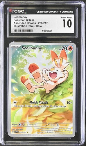 CGC 10 Scorbunny Ascended Heros 225/217