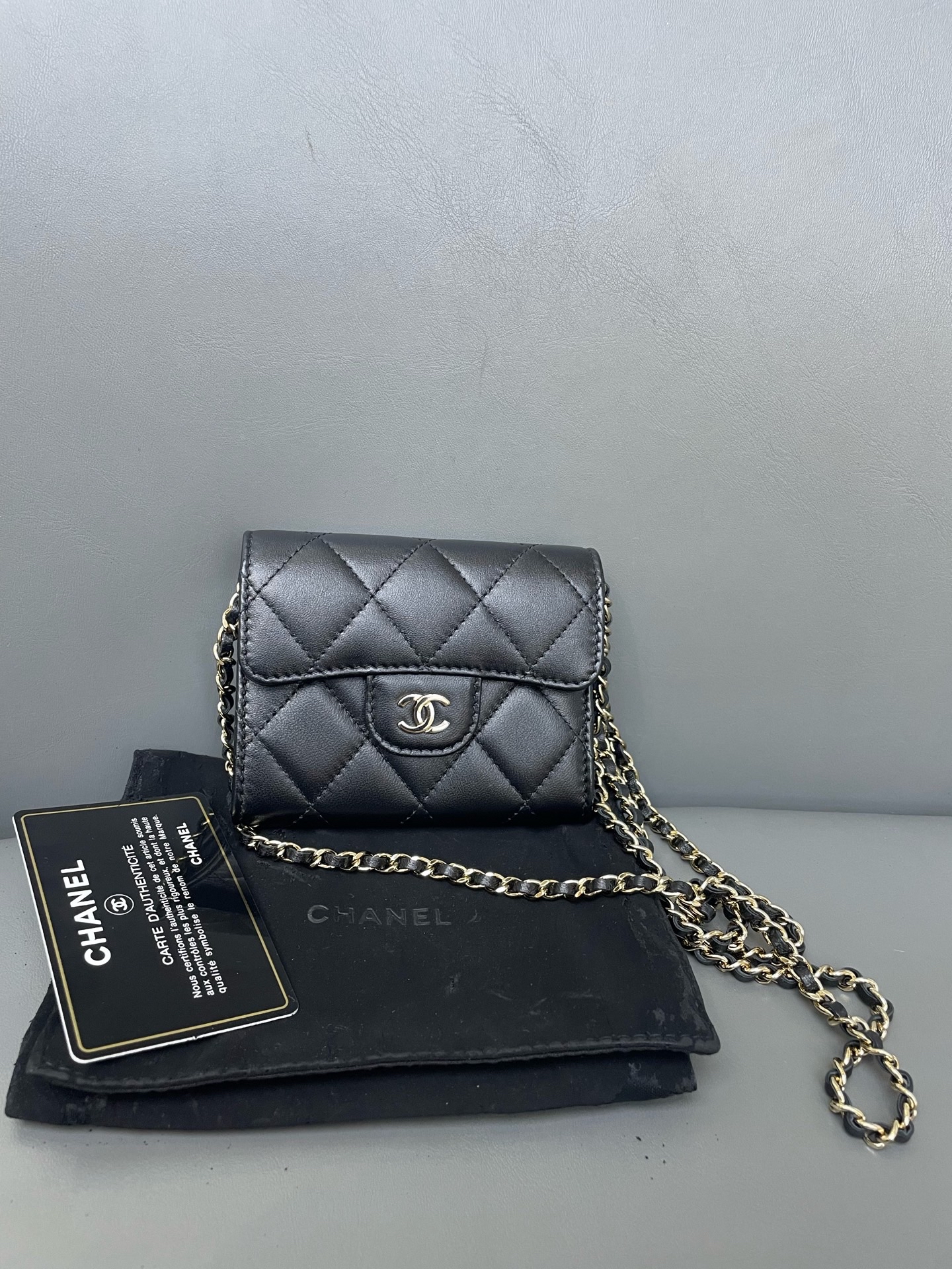 【預訂貨品】Chanel 黑金 小羊皮 woc