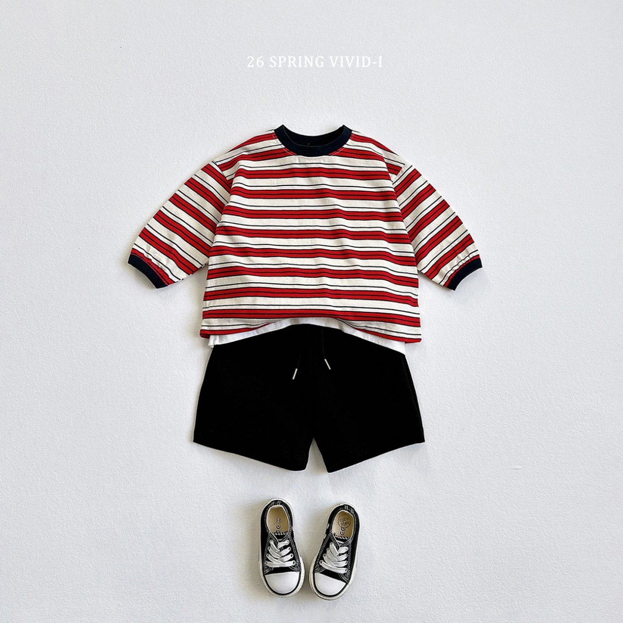 🌸預訂 韓國直送🌸🇰🇷VIVIDI兩色微笑標籤條紋寬鬆長袖上衣