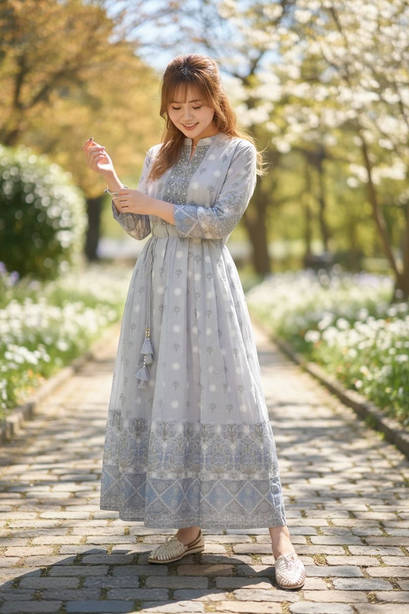 Fog Blue Dandelion with Rope OP 53" #1451