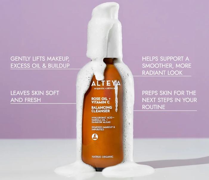 ALTEYA Organic Rose Oil + Vitamin C Balancing Cleanser 有機玫瑰彩虹藻水潤潔面乳 120ml