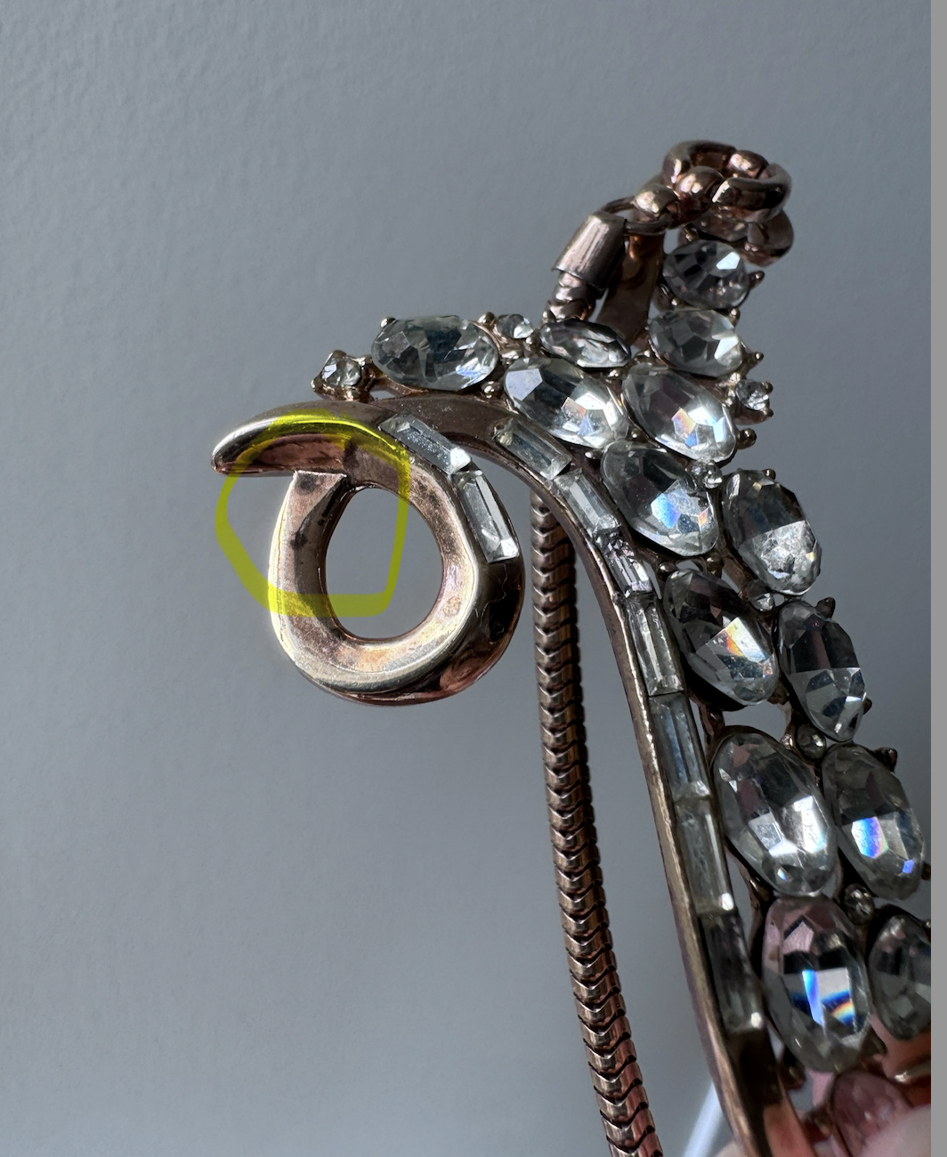 Vintage C.a. 1950-60s Designer Style Rhinestone Day & Night Necklace (MT2606)