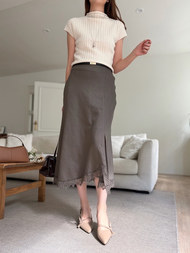 Lacie Asymmetric Skirt (Brown)