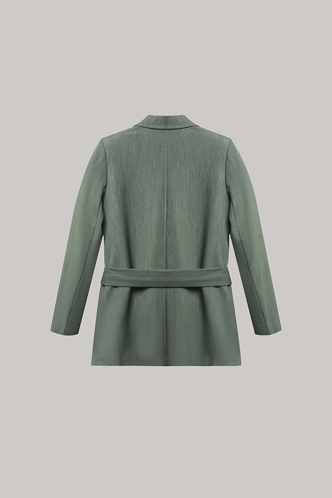 Tie-Waist Tailored Longline Blazer