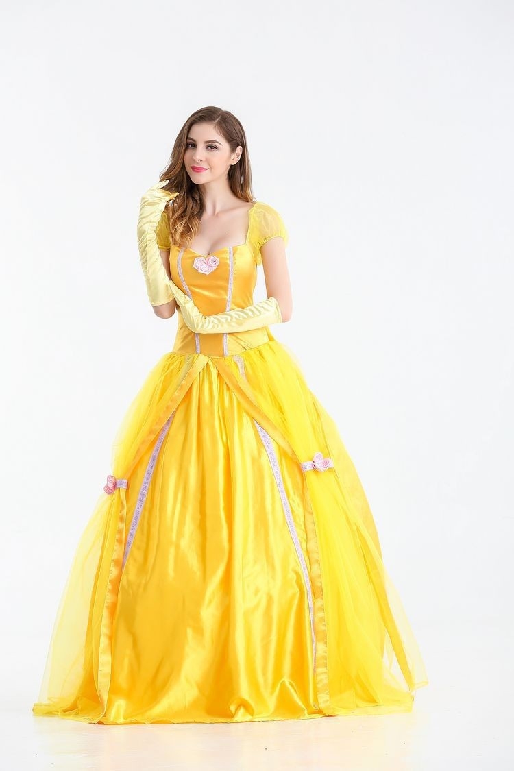 美女與野獸主題 Belle 成人公主裙｜萬聖節 Cosplay 服裝｜童話公主角色扮演｜舞台表演禮服｜香港現貨 Lets Cosplay