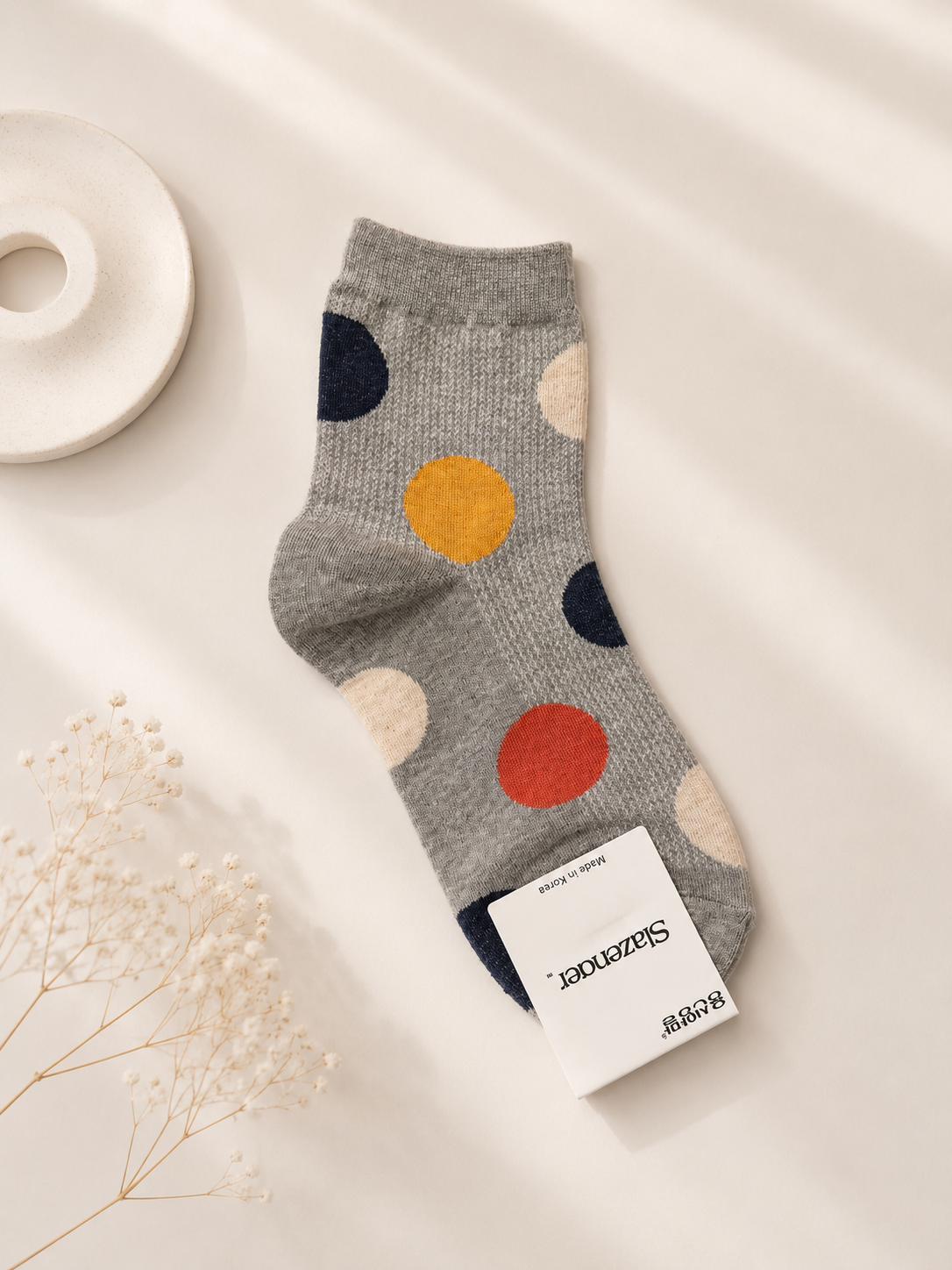 Korean Large Polka Dot Low Socks