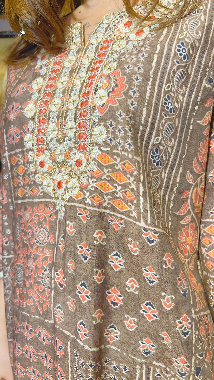 Ash Purple x Grey Set of 2 Kurta + Pants #1006