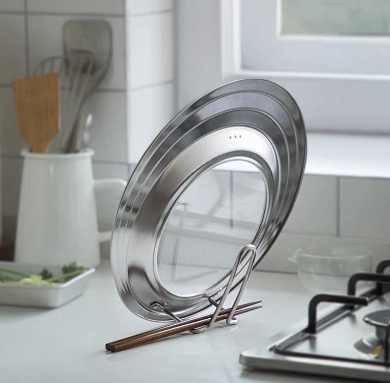 日本霜山不鏽鋼直立式兼用鍋蓋