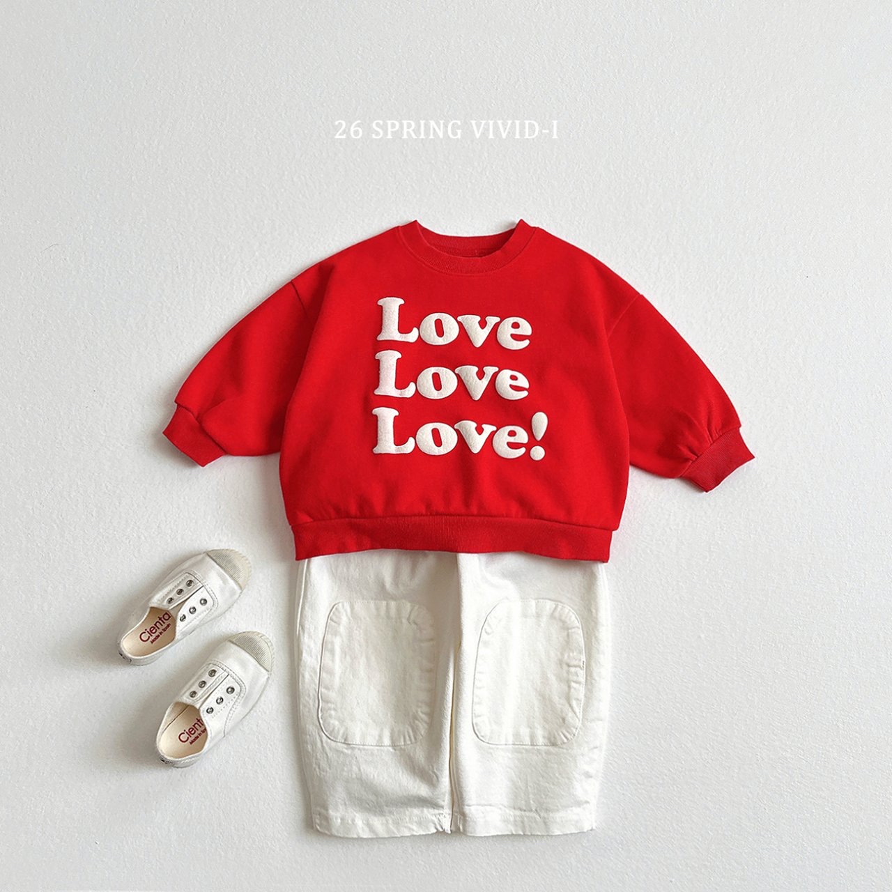 🌸預訂 韓國直送🌸🇰🇷VIVIDI兩色立體Love印花寬鬆衛衣