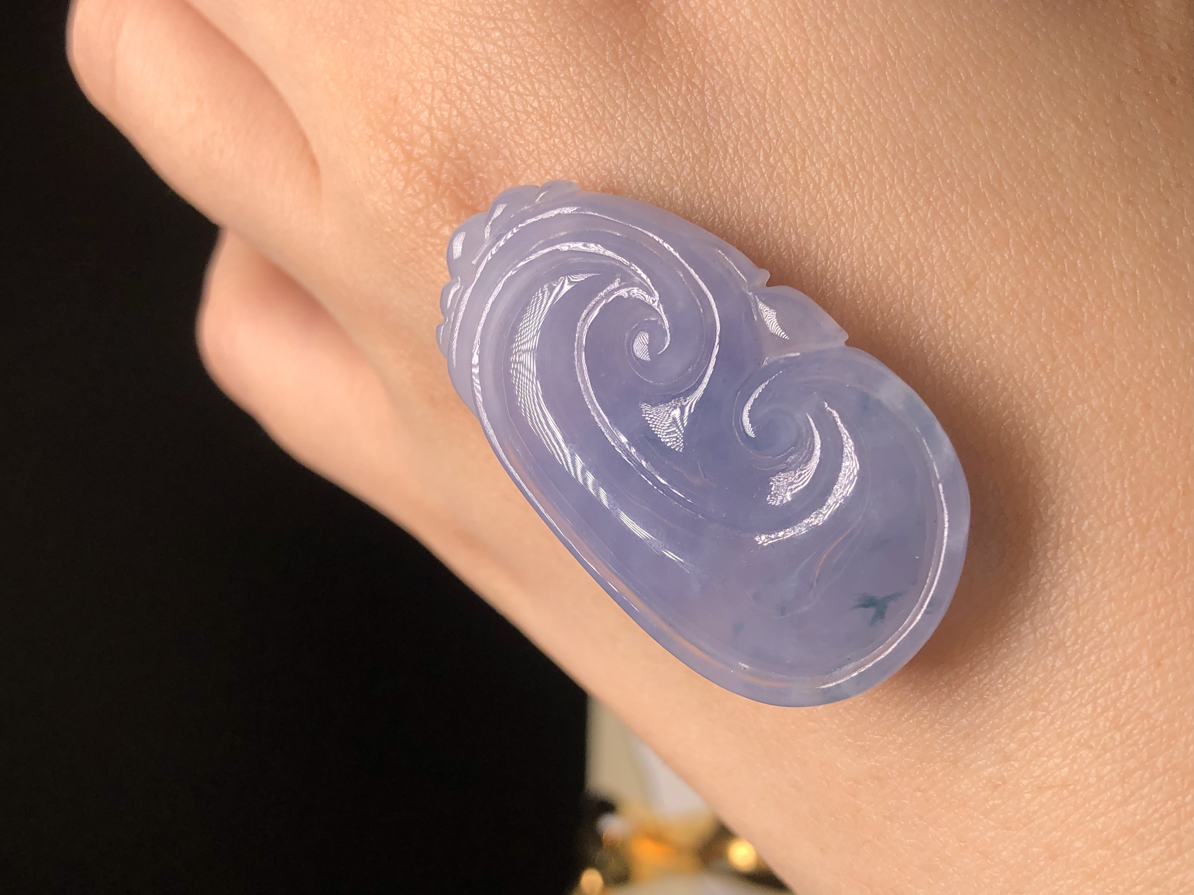 冰種茄紫飄花如意 B08352