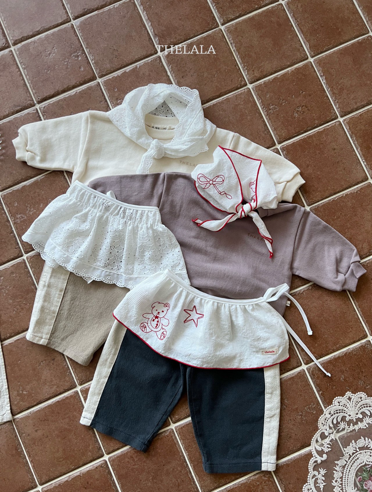 🌸預訂 韓國直送🌸🇰🇷THELALA六色親子款標誌刺繡衛衣