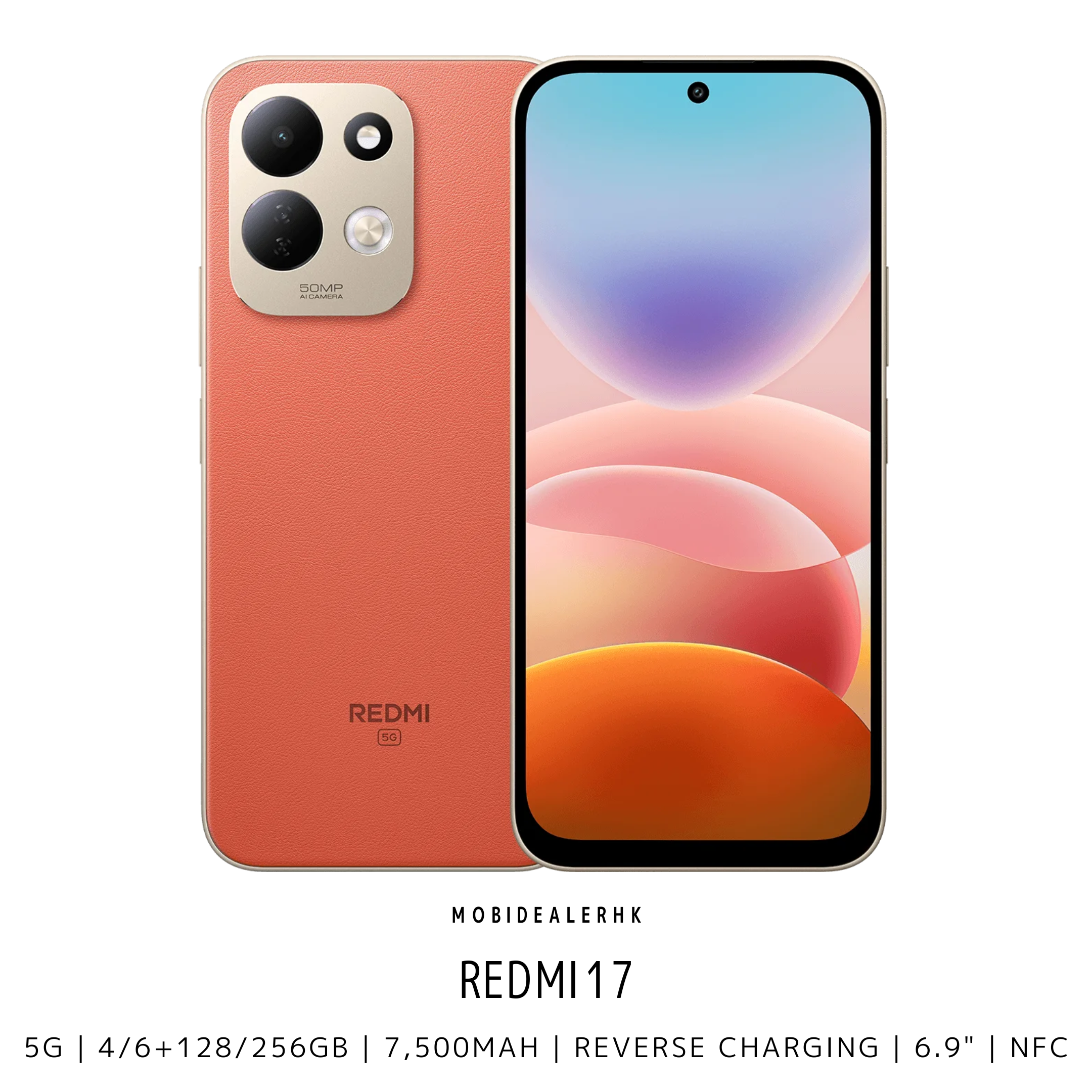 Redmi 17 | 紅米 17 | 5G | 智能手機 | 7500mAh 大電量 | 45W 快充 | 6.9 吋 120Hz | 5000 萬像素 AI 雙鏡頭