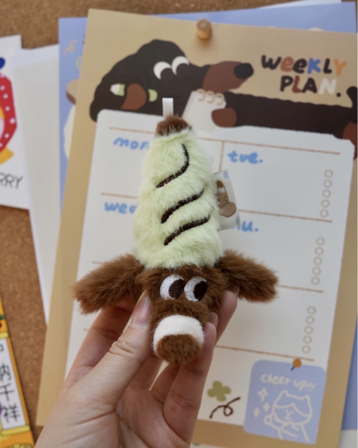 冰淇淋臘腸小狗毛絨掛件