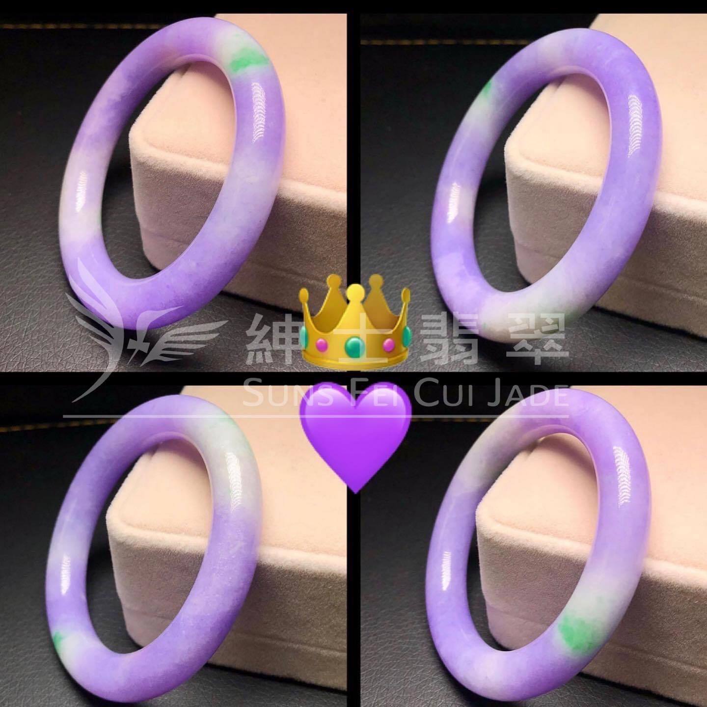 C01750 濃色正紫飄翠圓條手鐲 52.5mm