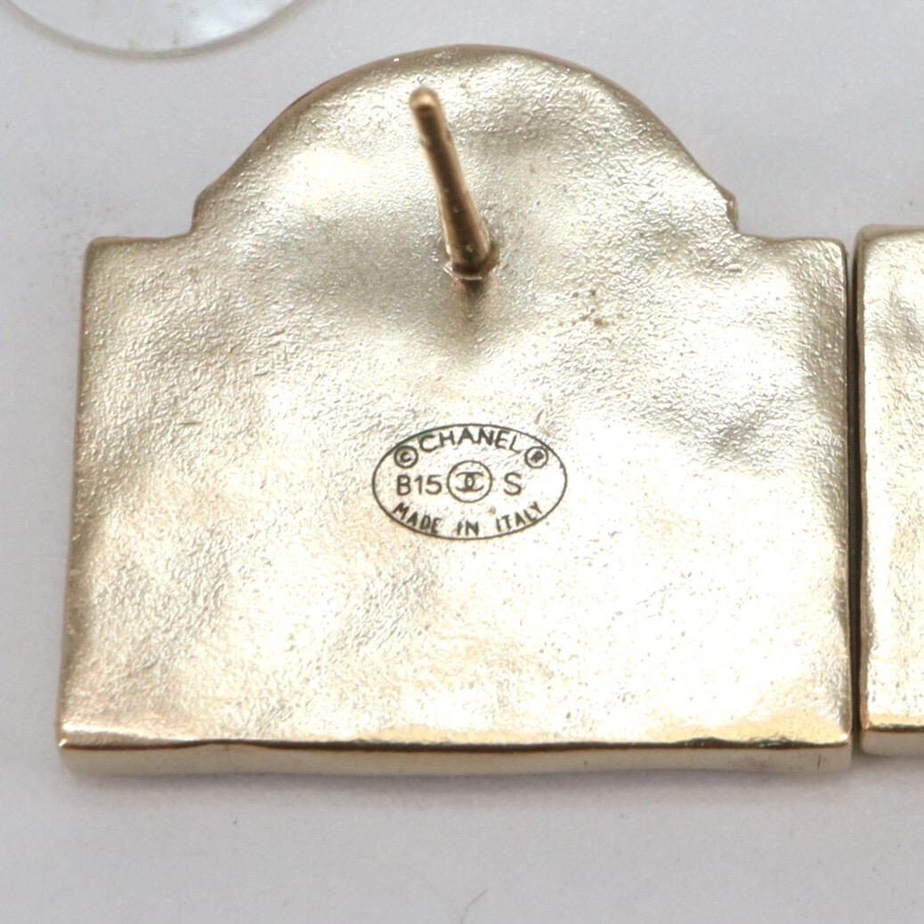 Chanel Coco Mark "Rue Cambon" Sign Piercing Earrings