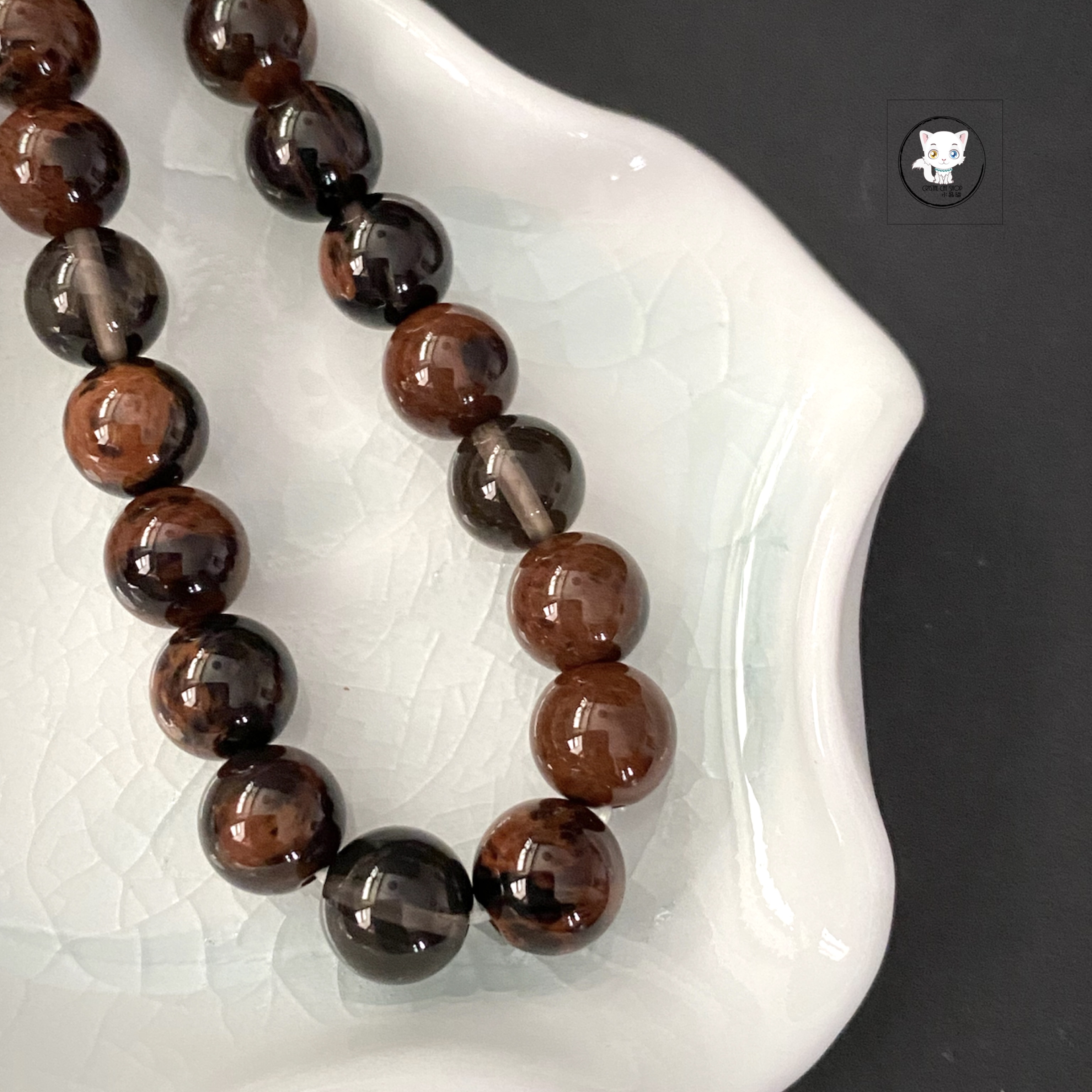 天然火紅黑曜石手鏈 8.5mm