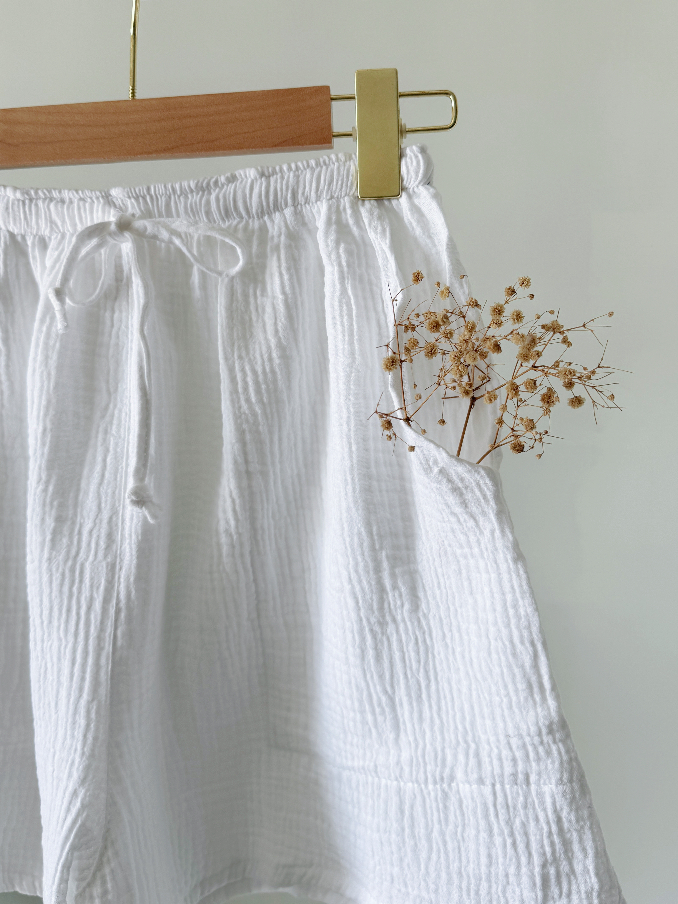 森系简约纯棉短裤