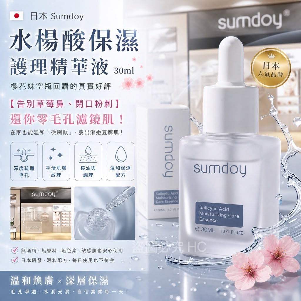 【預訂】日本 Sumdoy 水楊酸保濕護理精華液 30ml