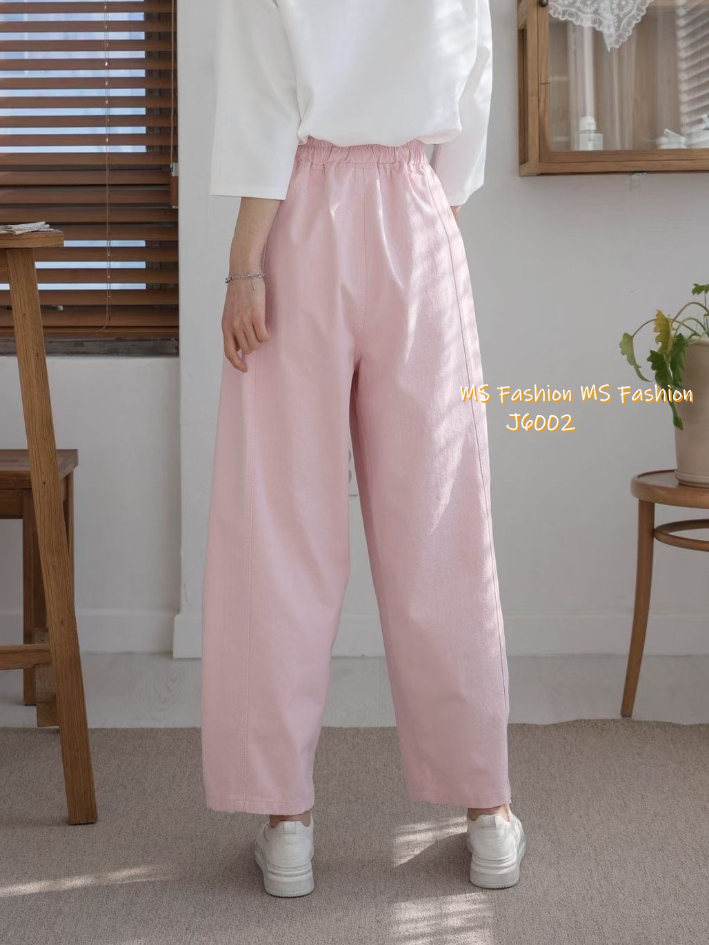 J6002 韓國🇰🇷靚色闊筒休閒褲