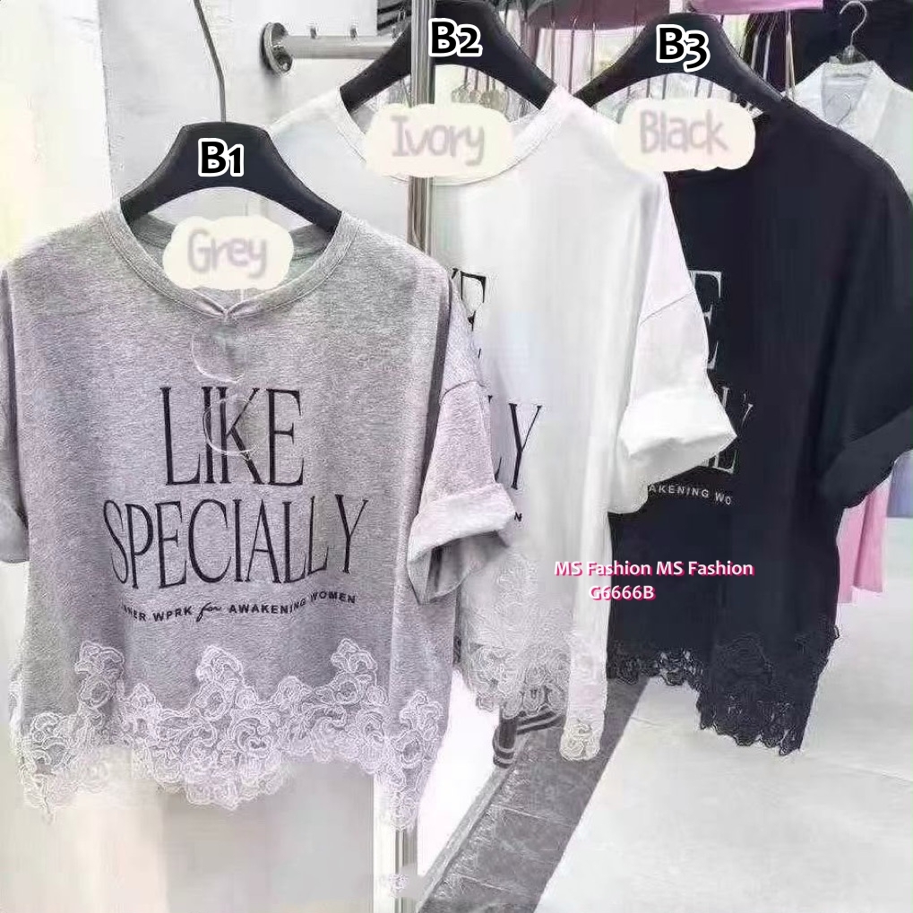 G6666 lace腳字母top