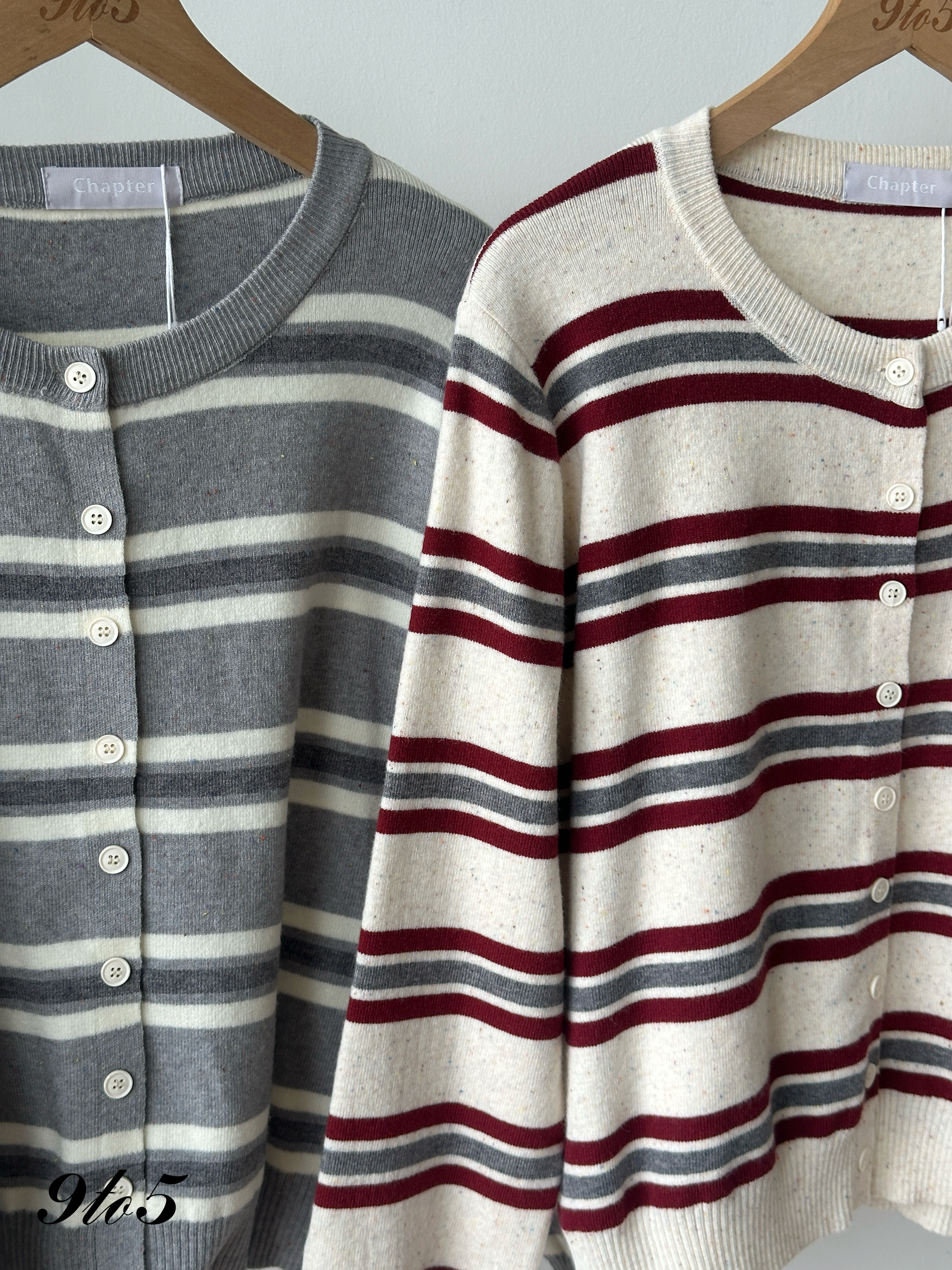 T4374 Stripe Knit Cardigan - 4 Colors 