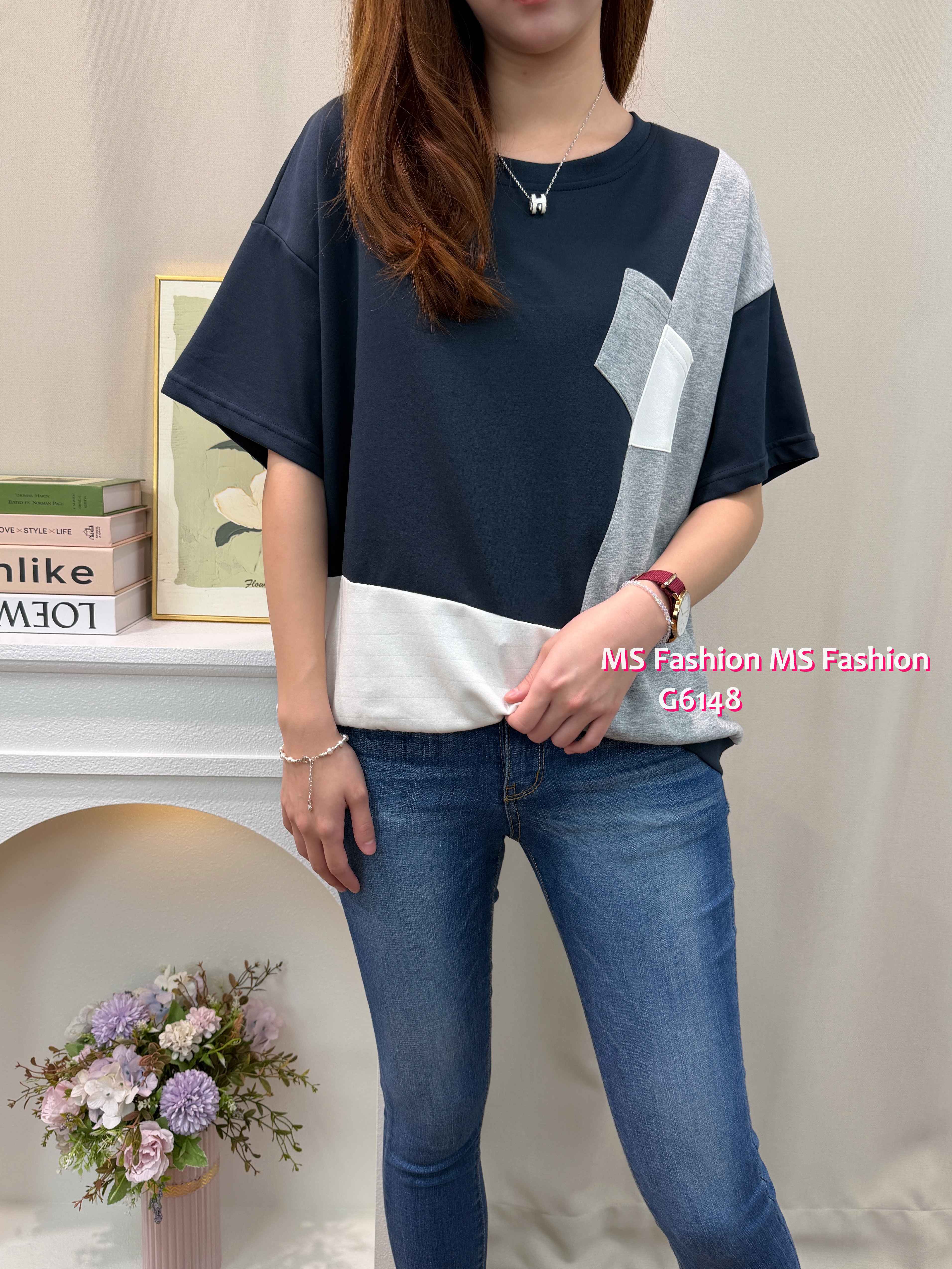 G6148 韓國🇰🇷靚色拼布top