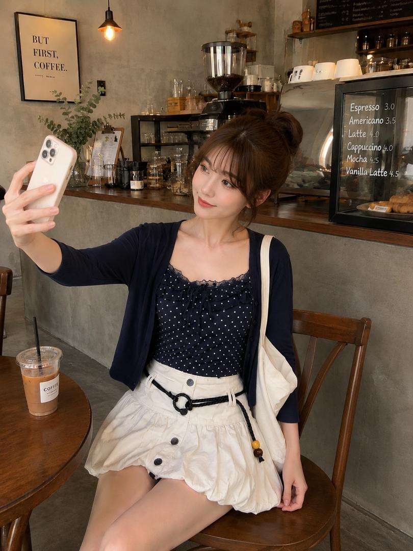 A190041 Knit Cardigan Two Piece Set