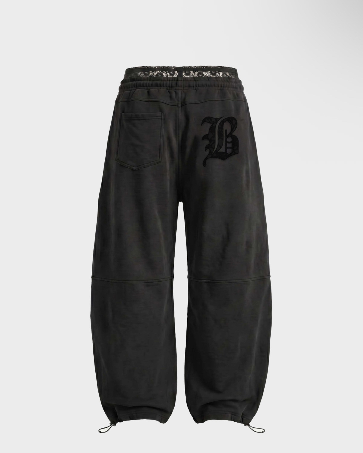 BADBLOOD新款[w-pts26-105] Lace Layered Destroyed Joggers - Black
