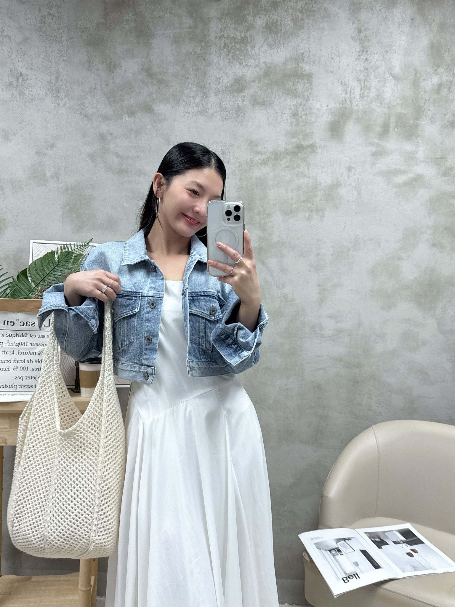 B01 後扣漸變色洗水牛仔外套